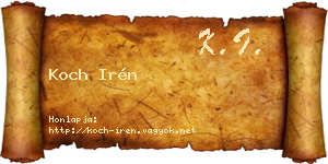 Koch Irén névjegykártya